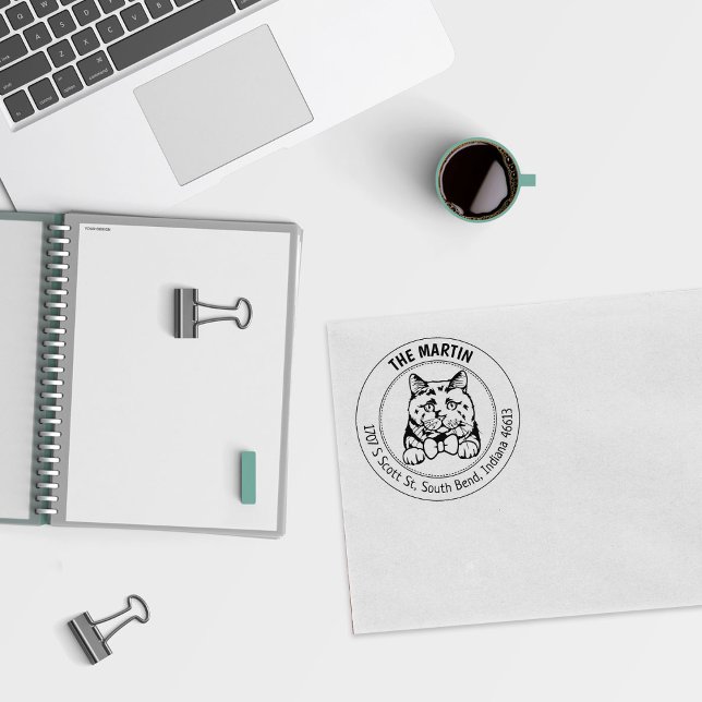 British Short Hair Cat Return Address  Rubber Stamp (Creator Uploaded)