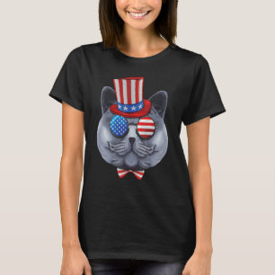 British Shorthair 4th Of July American Usa Uncle S T-Shirt