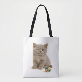 British Shorthair and Yarn Ball Bliss Tote Bag