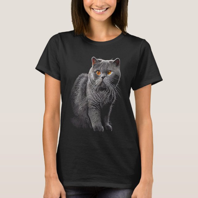 British Shorthair Cat  10 T-Shirt (Front)