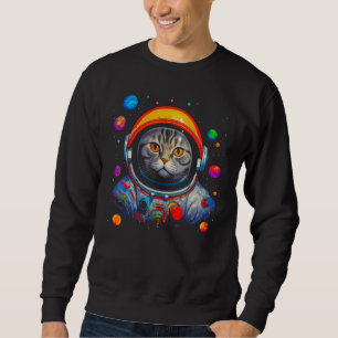 British Shorthair Cat Astronaut Sweatshirt