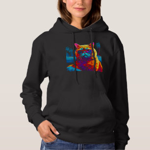 British Shorthair Cat Beach Fashion Hoodie