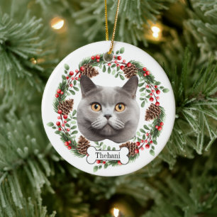 british shorthair cat ceramic ornament