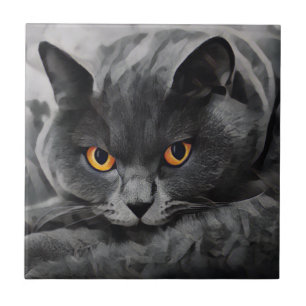 British Shorthair Cat Ceramic Tile