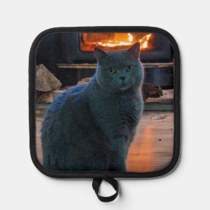 British Shorthair Cat Daddy Kitty Fireplace Pot Holder
