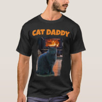 British Shorthair Cat Daddy Kitty Fireplace