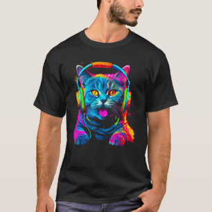 British Shorthair Cat DJ Festival T-Shirt