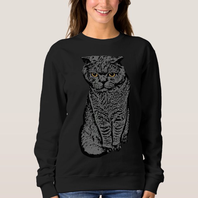 British Shorthair Cat  Feline Meow Kitty Tomcat An Sweatshirt (Front)