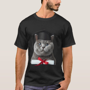 British Shorthair Cat Graduation Ceremony Cap Grad T-Shirt