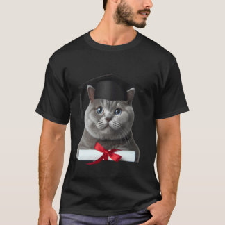 British Shorthair Cat Graduation Ceremony Cap Grad T-Shirt