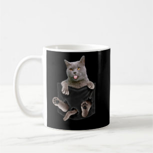 British Shorthair Cat In Pocket Coffee Mug