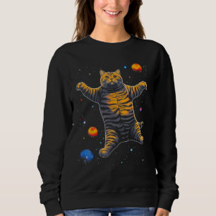 British Shorthair Cat in Space Sweatshirt