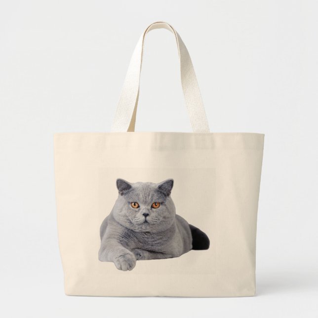 British shorthair cat large tote bag (Front)