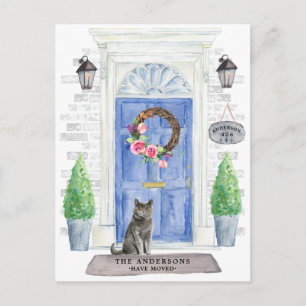 British Shorthair Cat Moving Announcement Postcard
