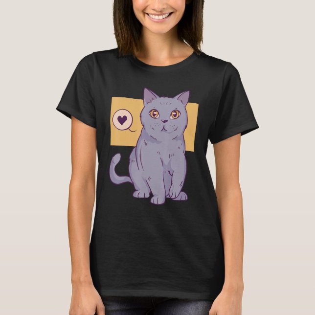British Shorthair Cat Owner Animal  Cute T-Shirt (Front)