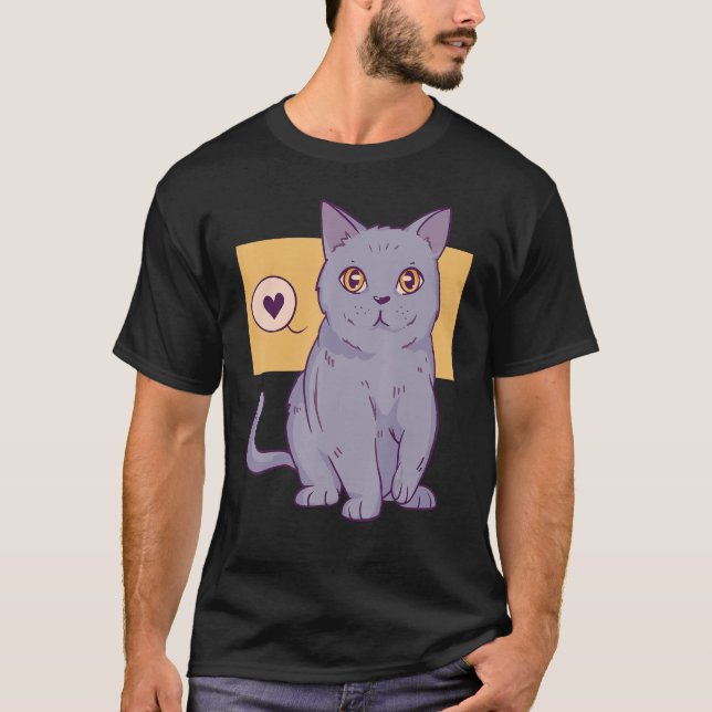 British Shorthair Cat Owner Animal  Cute T-Shirt (Front)