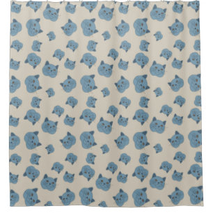 British Shorthair Cat Pattern Shower Curtain