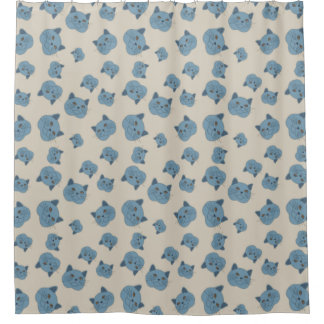 British Shorthair Cat Pattern Shower Curtain