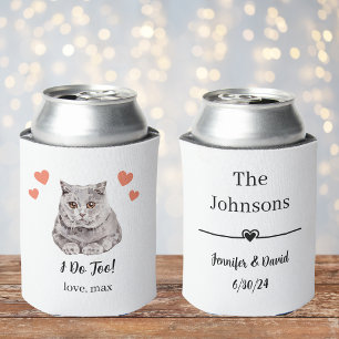 British Shorthair Cat Pet Wedding Can Cooler Favou