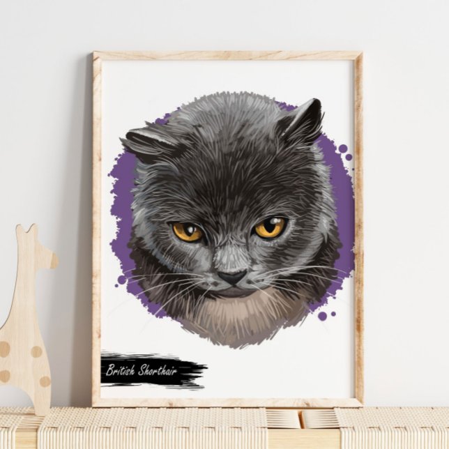 British Shorthair Cat Print | Cat Wall Print (Creator Uploaded)