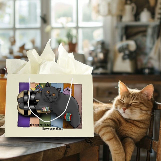 British Shorthair Cat Sandals Funny Cute Large Gift Bag (Creator Uploaded)