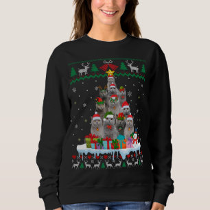 British Shorthair Cat Santa Christmas Tree Ugly Xm Sweatshirt