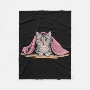 British Shorthair Cat Under A Pink Blanket Sticker