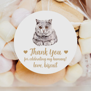 British Shorthair Cat Wedding Favour Stickers