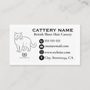 British Shorthair Cattery Customisable Breeder Business Card