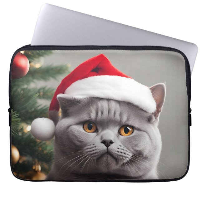 British Shorthair Christmas Laptop Sleeve (Front)