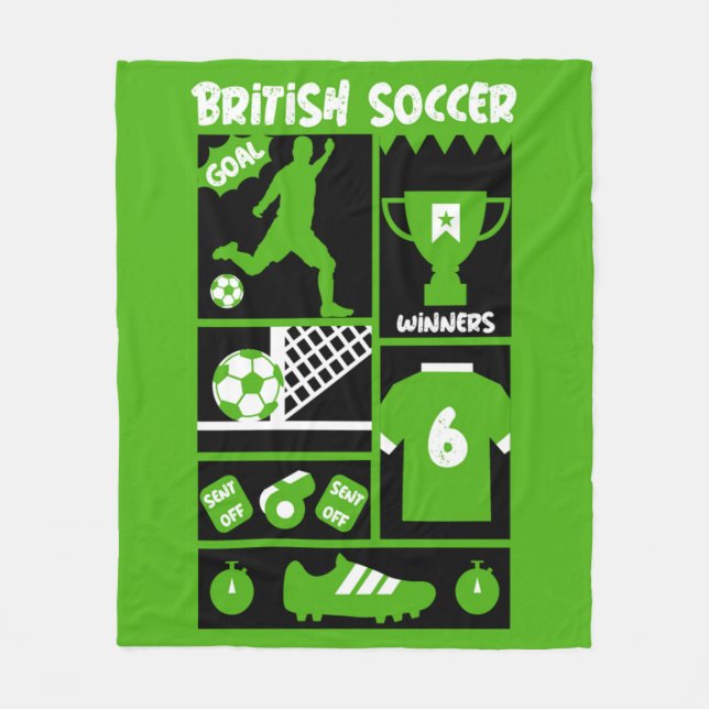 British Soccer  Fleece Blanket (Front)