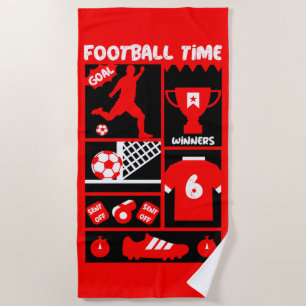 British Soccer Football Beach Towel