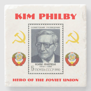 British Spy Kim Philby, Hero of the Soviet Union Stone Coaster