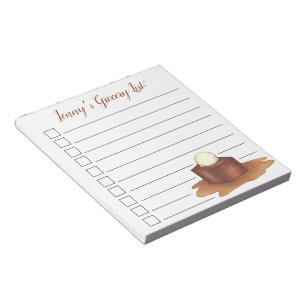 British Sticky Toffee Pudding Dessert Grocery List Notepad