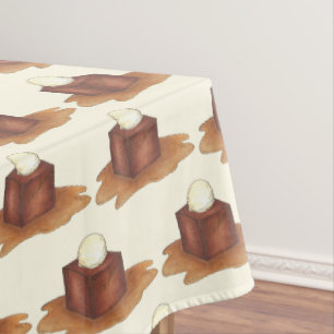 British Sticky Toffee Pudding Dessert Sweets Food Tablecloth