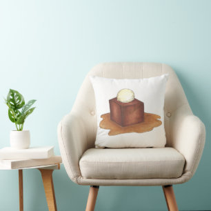 British Sticky Toffee Pudding English Food Dessert Cushion