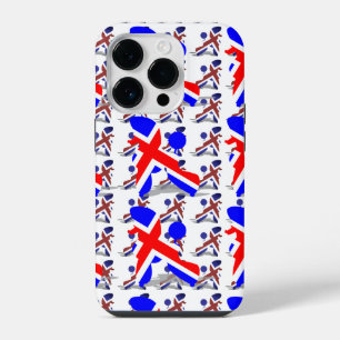 British styled poodle pattern iPhone 14 pro case