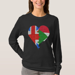 British Sudanese Flag Heart T-Shirt