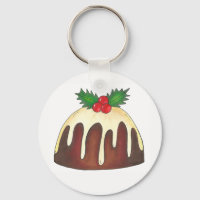 British Sugar Plum Pudding Christmas Holiday Holly