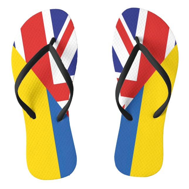 British support towards Ukraine Sherpa Blanket Thongs (Footbed)