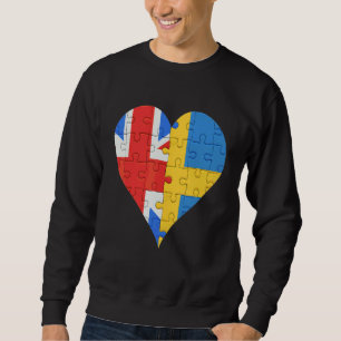 British Swedish Flag Heart Sweatshirt