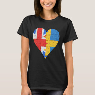 British Swedish Flag Heart T-Shirt