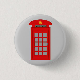 British Telephone Box 3 Cm Round Badge