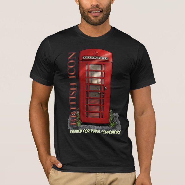 British Telephone Box Funny T-Shirt (Front)