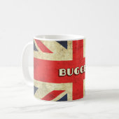 British Text on Union Jack Grunge | Bugger Coffee Mug (Front Left)