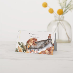 British Thatched Roof Wedding Place Card