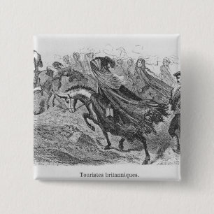 British tourists, 15 cm square badge
