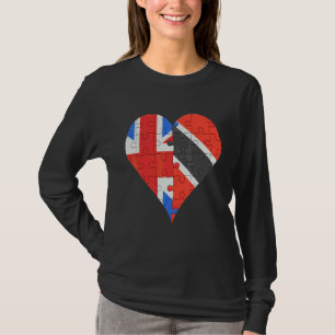 British Trinidadian And Tobagoan Flag Heart T-Shirt