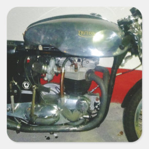 British Triton Motorcycle. Square Sticker