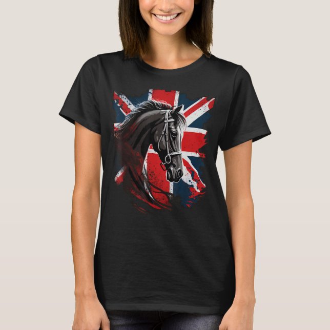 British UK Horse on Great Britain Horse T-Shirt (Front)